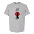 Silent Strength samurai oversized tee in athletic heather grey, bushido streetwear art by TLAB